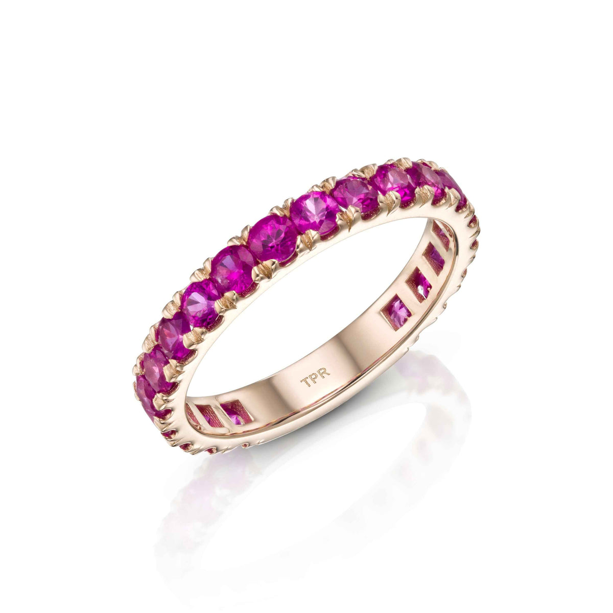 Pink Sapphire Eternity Band