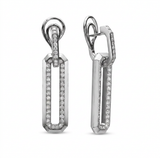ARCHITECTURAL RADIANCE AN ODE TO MODERN LINEARITY — white gold earrings, front view packshot