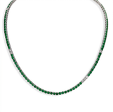 A solid line of green is hard to beat, but this version of a tennis necklace feels more de — white gold necklace, front view packshot