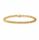 Yellow gold is the right choice here. It deepens the saturation of these pear cut yellow d — bracelet packshot, Full bracelet view