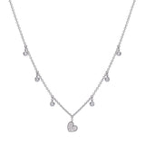 Dangling Pave Heart Necklace