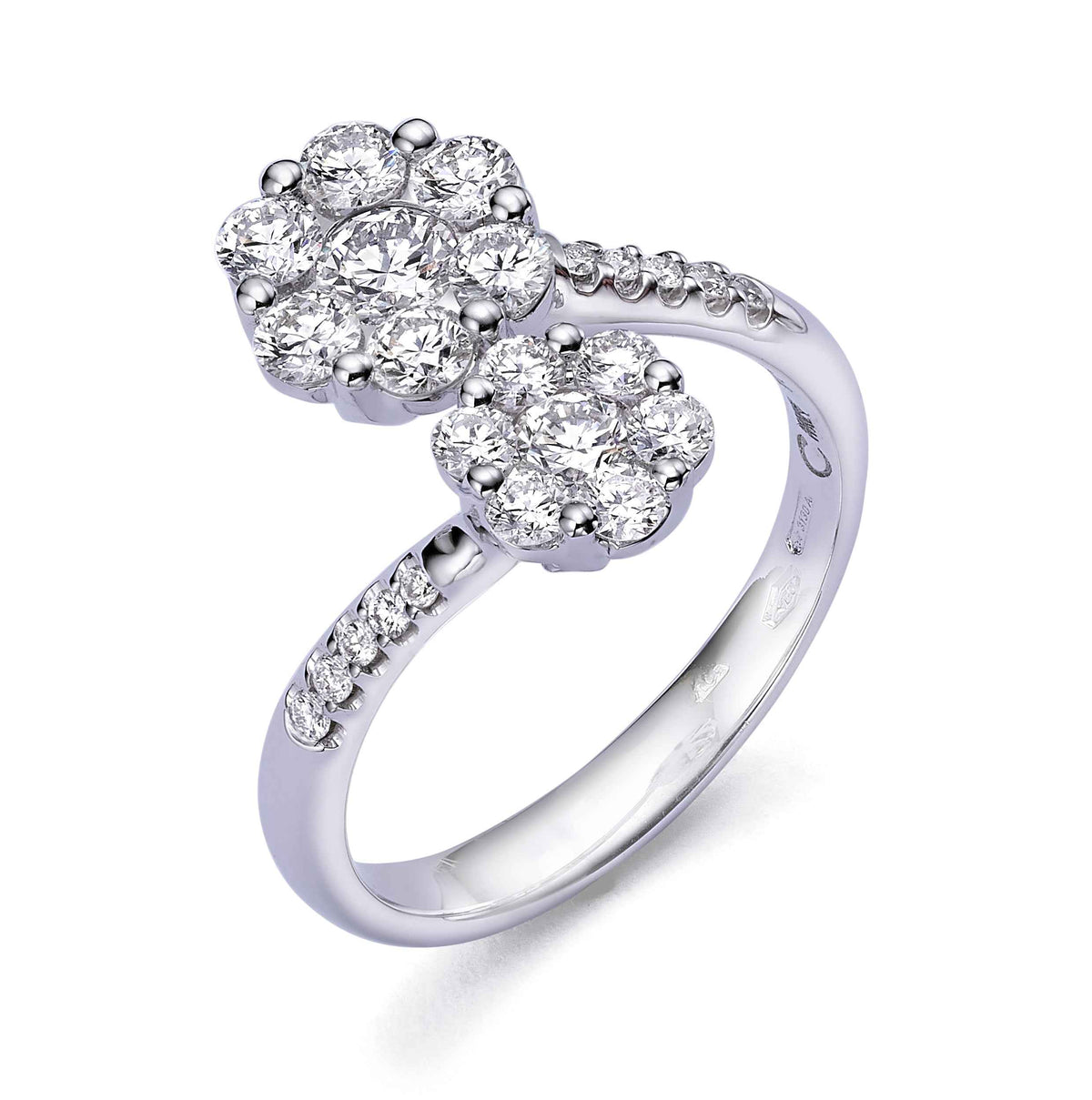 Double Flower Diamond Ring