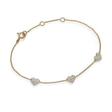 Triple Pave Heart Bracelet