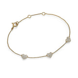 Triple Pave Heart Bracelet