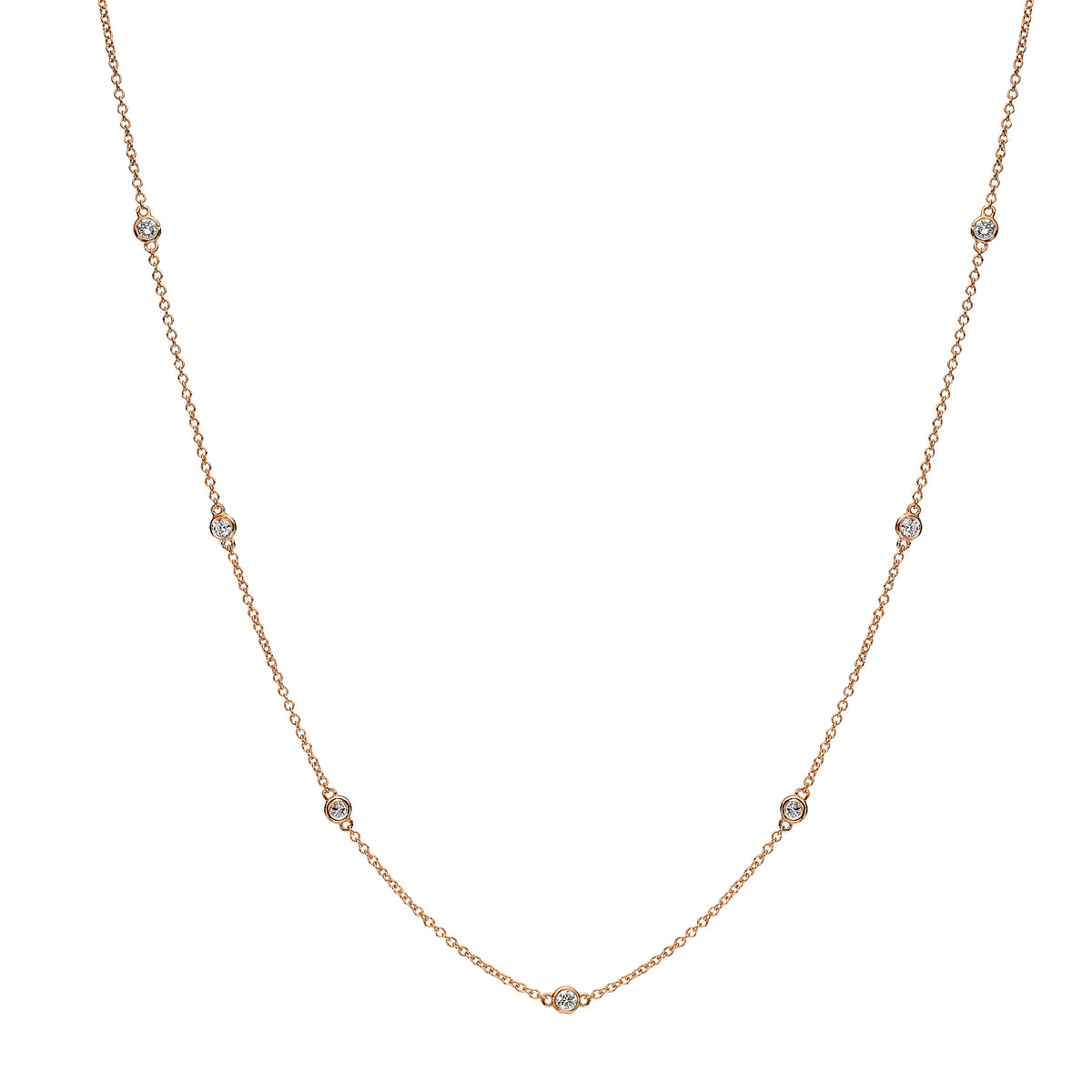 7 Diamond Bezel Station necklace