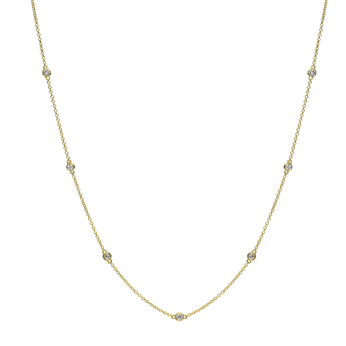 7 Diamond Bezel Station necklace