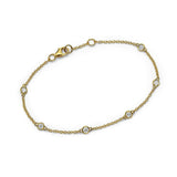6 Diamond Bezel Station Bracelet
