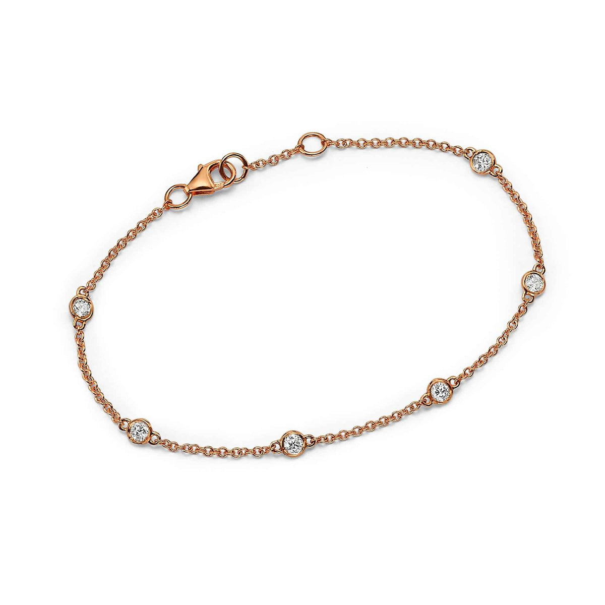 6 Diamond Bezel Station Bracelet