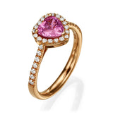 Pink Sapphire Heart diamond ring