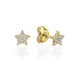 Diamond Stars Earrings yellow gold 18K