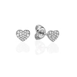 Pavé Heart Stud Earrings white gold 18K