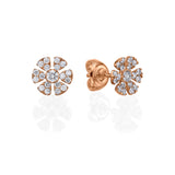 Minimalist Flower Stud Earrings rose gold 18K