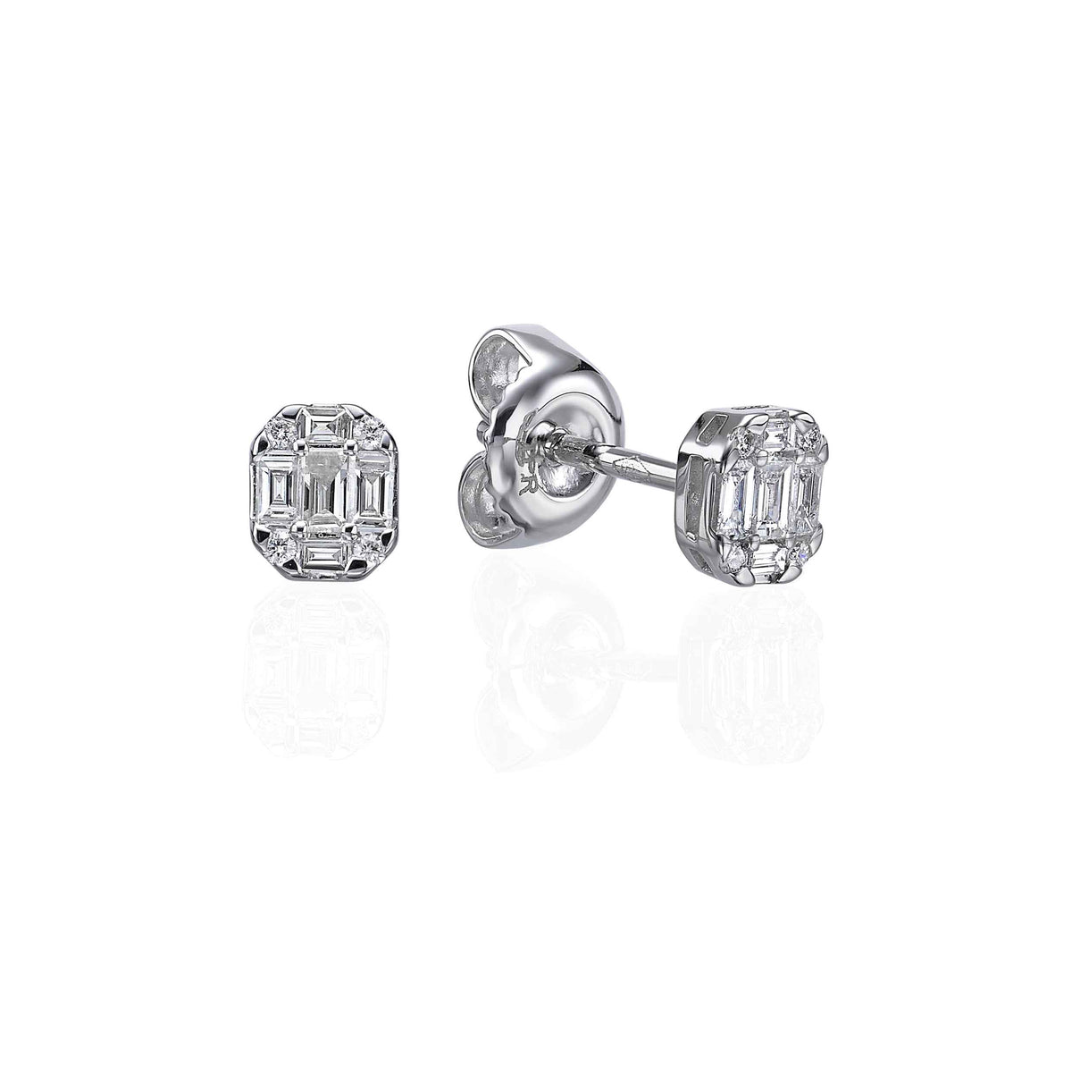 Illusion Diamond Stud Earrings