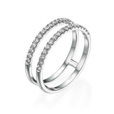 Tapered Double Band Diamond Ring