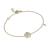 White Diamonds flower yellow gold bracelet