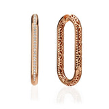 Chunky Oval Tube Earrings back design ROse Gold