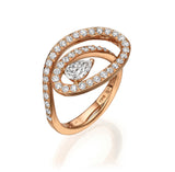 Pear Diamond Spiral Ring