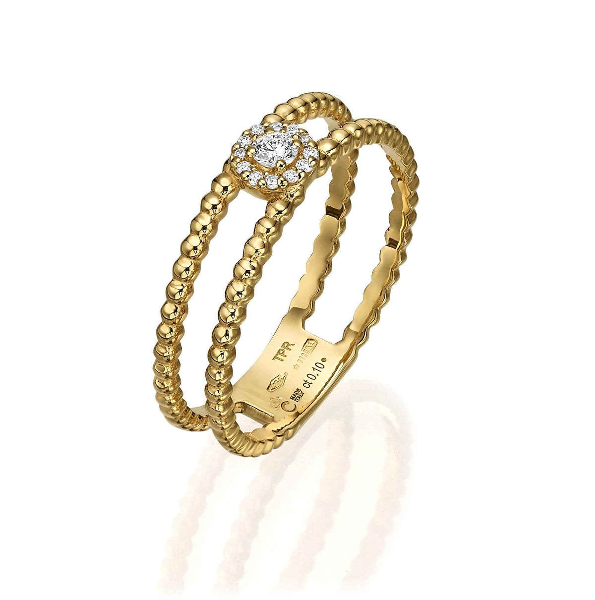 Double Bubble Halo Ring
