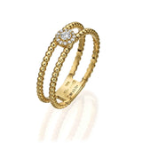 Double Bubble Halo Ring