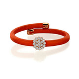 Diamond Sun Orange Leather Bangle