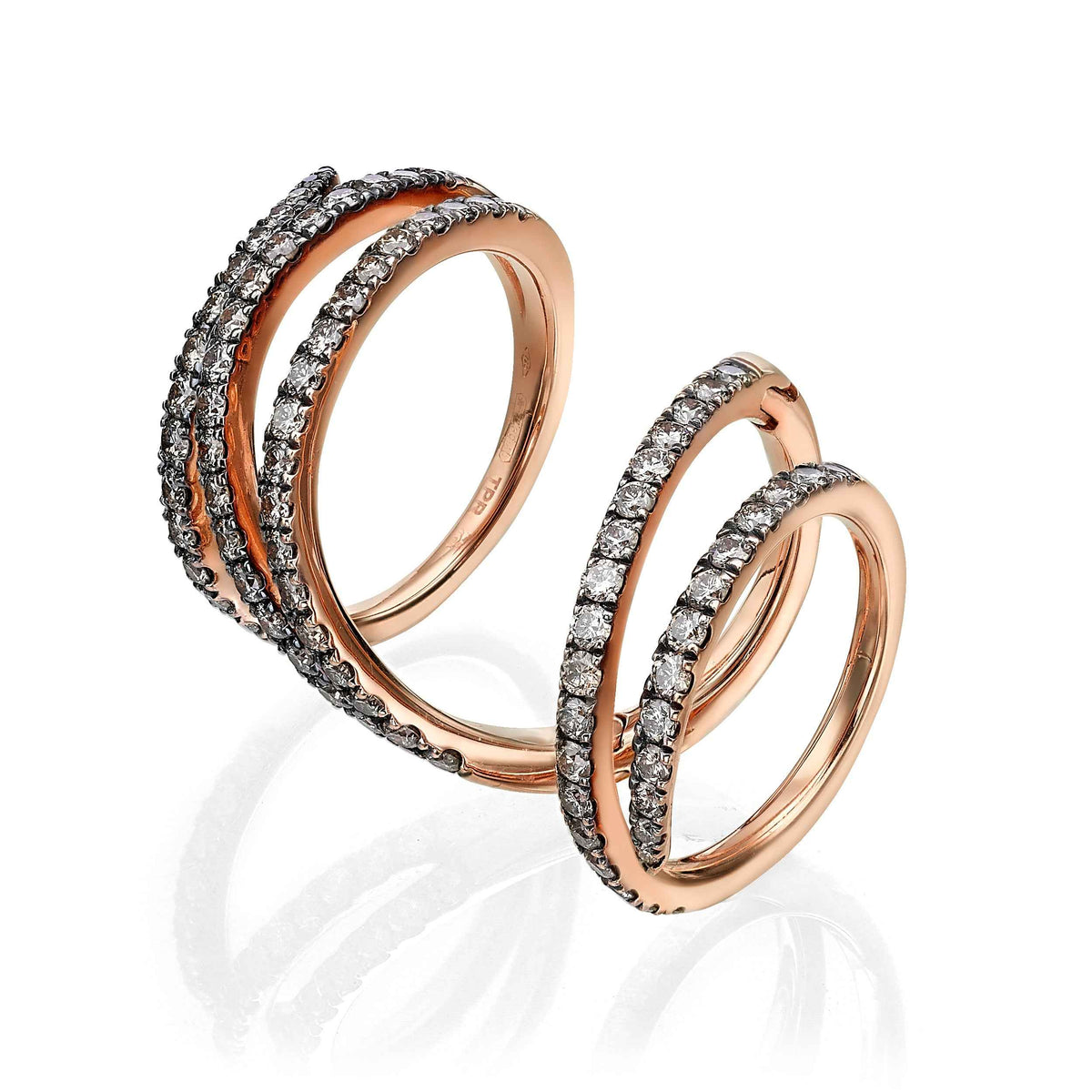 Brown Diamond Spiral Ring