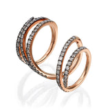 Brown Diamond Spiral Ring