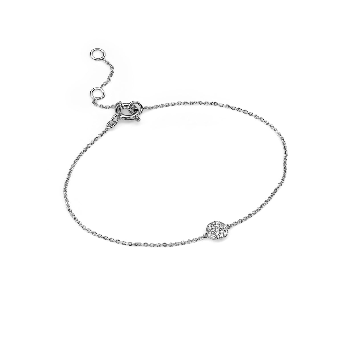 Round Pave Diamond Bracelet white gold 18k