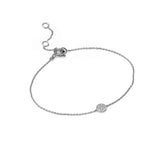 Round Pave Diamond Bracelet white gold 18k