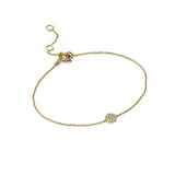 Round Pave Diamond Bracelet yellow gold 18k