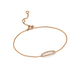 Oval Bar Bracelet Rose gold 18k