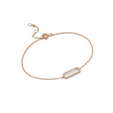 Diamond Rectangle Bar Bracelet rose gold 18k