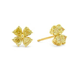 Fancy Yellow Diamond Clover Studs yellow gold