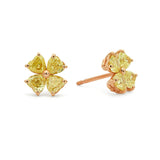 Fancy Yellow Diamond Clover Studs RG 18K