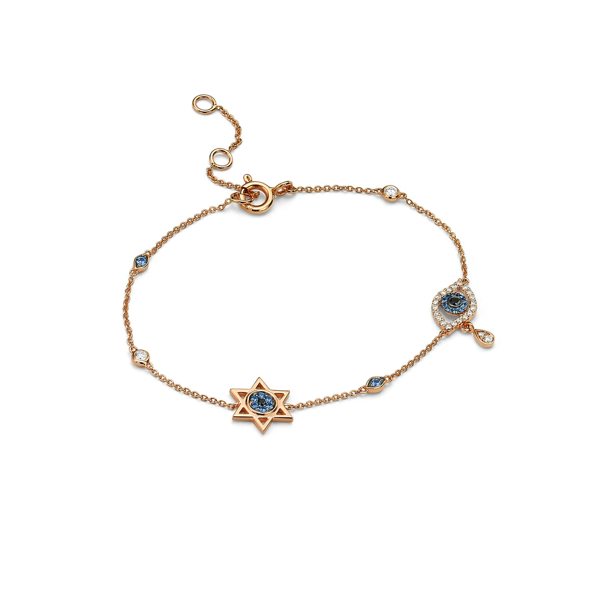 Diamonds and Sapphires Judaica Bracelet