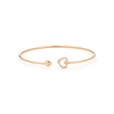 rose gold diamond heart bangle