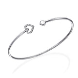 white gold diamond heart bangle