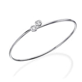 Diamond Endcap Flexible Bangle white gold 18K