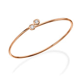 Diamond Endcap Flexible Bangle rose gold 18K
