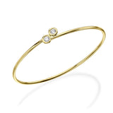 Diamond Endcap Flexible Bangle yellow gold 18K