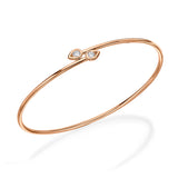 Teardrop Diamond Endcap Flexible Bangle rose 18K gold