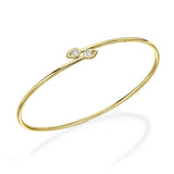 Teardrop Diamond Endcap Flexible Bangle