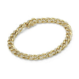 Half Set Pave Diamond Chain Link Bracelet