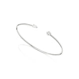 Pear shape diamond and diamond flower bangle