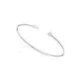 Pear shape diamond and diamond flower bangle