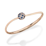 Sapphire and Diamonds Mushroom Bangle