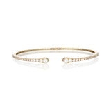 open diamond rose gold bangle front view