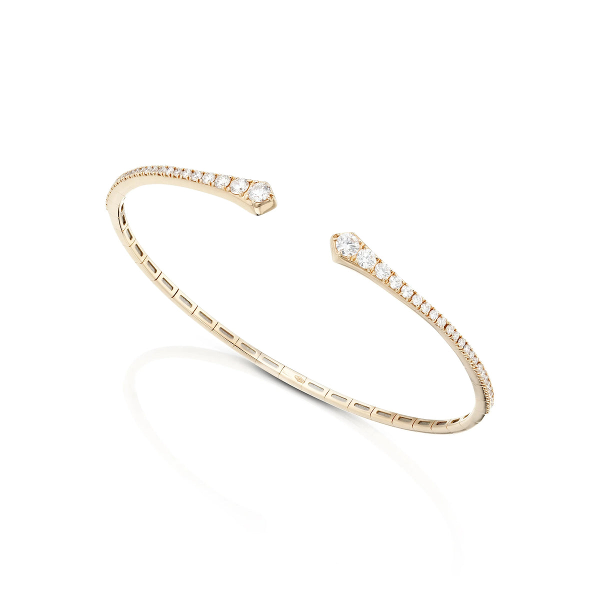 open diamond rose gold bangle