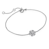 Diamond Flower Bracelet 18K White Gold