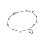 Diamond and Sapphires mixed Hamsa Bracelet white gold
