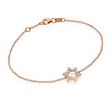 rose gold diamond david star bracelet